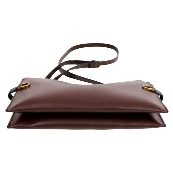 Fossil BROWN GENUINE LEATHER TWO COMPARTMENTS X-BODY SHOULDER BAG HANDBAG PURSE - Picture 8 of 16